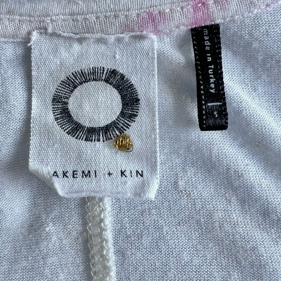 Anthropologie Akemi + Kin Caicos Women’s Top Geometric Print White Pink Size S - Picture 7 of 10